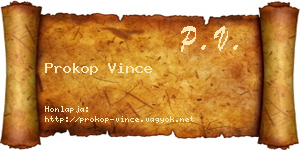 Prokop Vince névjegykártya