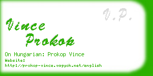 vince prokop business card